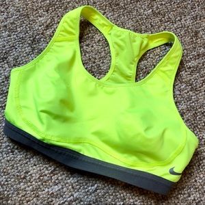 Nike Neon Yellow Dri-Fit Sports Bra - Small